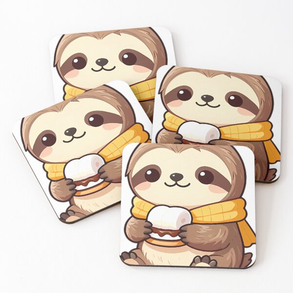 Item preview, Cute Sloth with Warm Smores Graham Sandwich designed and sold by pumsquare.