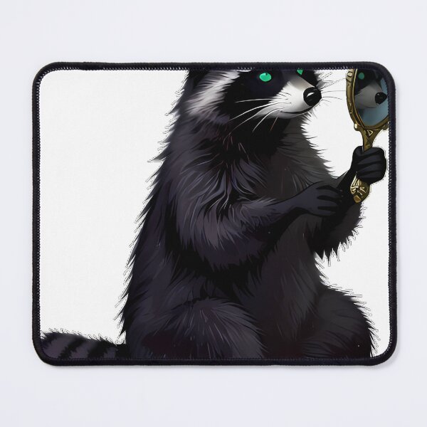 Item preview, Gothic Raccoon Antique Handheld Mirror designed and sold by IllumeInk.