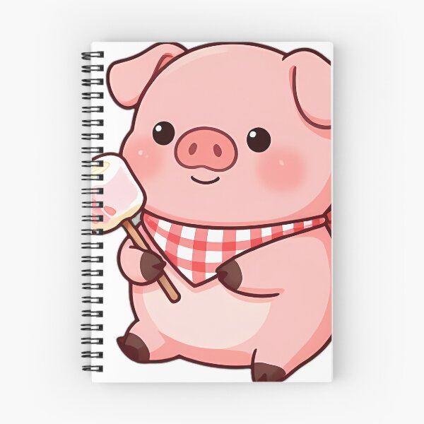 Item preview, Cute Piglet with Toasted Marshmallow Skewer designed and sold by pumsquare.