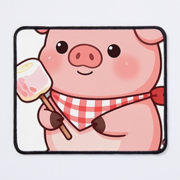 Item preview, Cute Piglet with Toasted Marshmallow Skewer designed and sold by pumsquare.