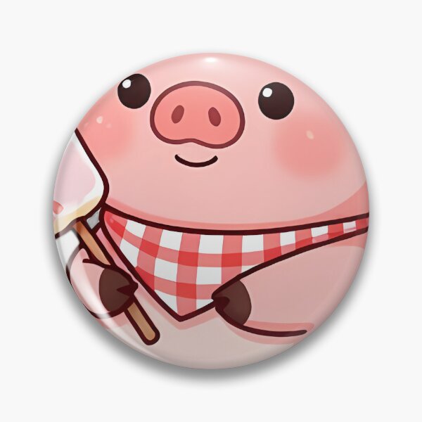 Item preview, Cute Piglet with Toasted Marshmallow Skewer designed and sold by pumsquare.