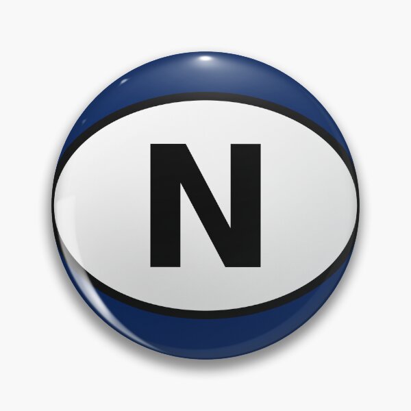 Item preview, Norway N International Oval Sticker · Minimalist Nordic Travel Identity designed and sold by The Digital Compass.