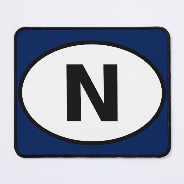 Item preview, Norway N International Oval Sticker · Minimalist Nordic Travel Identity designed and sold by The Digital Compass.