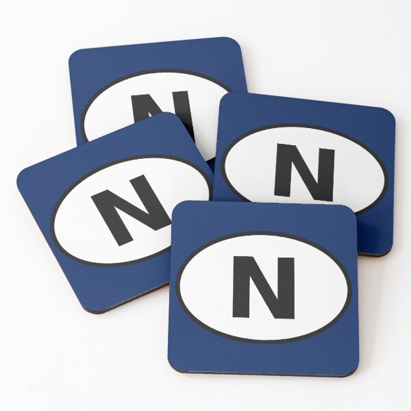 Item preview, Norway N International Oval Sticker · Minimalist Nordic Travel Identity designed and sold by The Digital Compass.
