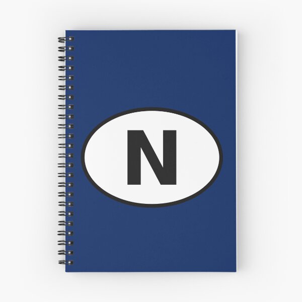 Item preview, Norway N International Oval Sticker · Minimalist Nordic Travel Identity designed and sold by The Digital Compass.