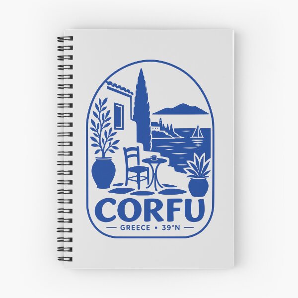 Item preview, Blue Corfu Greece Mediterranean Coastal Terrace designed and sold by MavtM.