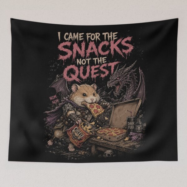 Item preview, Came For The Snacks Not The Quest Funny Hamster Knight Pizza Dragon Fantasy Tabletop RPG designed and sold by Yellowriversss.