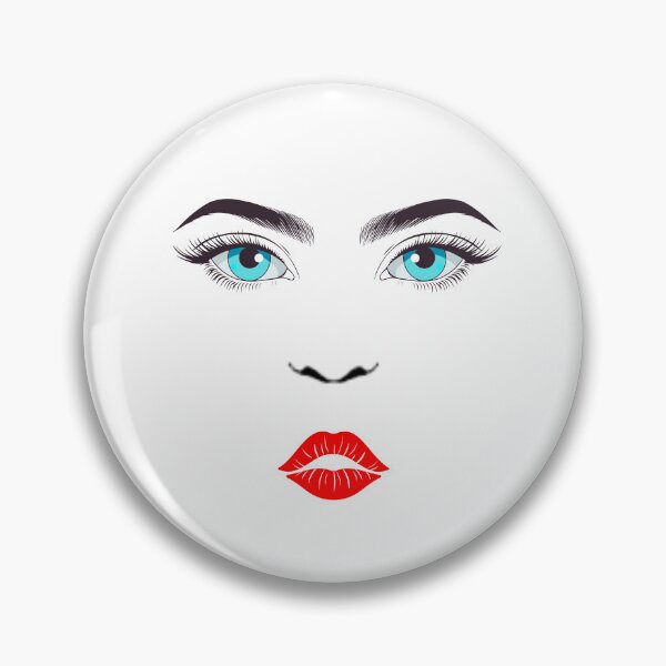 Item preview, Minimalist Pop Art Face – Blue Eyes and Red Lips designed and sold by zaoroo shop.