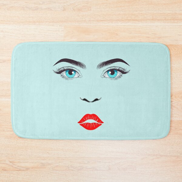 Item preview, Minimalist Pop Art Face – Blue Eyes and Red Lips designed and sold by zaoroo shop.