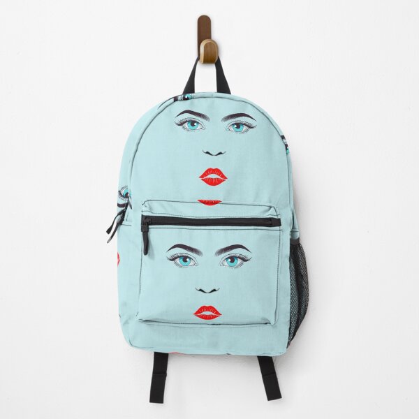 Item preview, Minimalist Pop Art Face – Blue Eyes and Red Lips designed and sold by zaoroo shop.