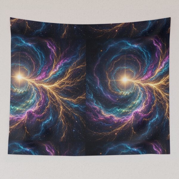 Item preview, Gold Convergence II - Golden Nebula Galaxy Cosmic Wall Art Print designed and sold by OandSDesigns23.