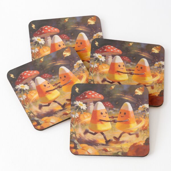 Item preview, Cute Candy Corn Friends Autumn Pumpkin Dance Halloween Art designed and sold by cr6zym1nd.