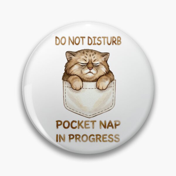 Item preview, Cute Pallas Cat Pocket Nap - Do Not Disturb Watercolor designed and sold by PawtopiaArt.