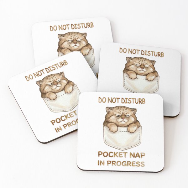 Item preview, Cute Pallas Cat Pocket Nap - Do Not Disturb Watercolor designed and sold by PawtopiaArt.