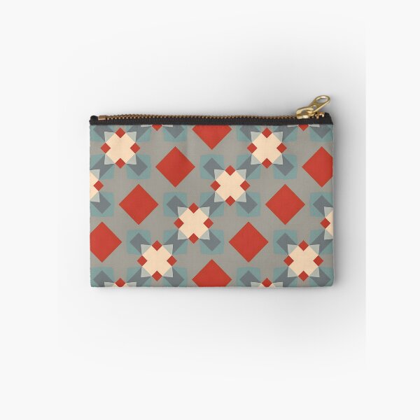 Item preview, Geometric pattern features red, beige, and gray diamond shapes designed and sold by PenguinWinter.