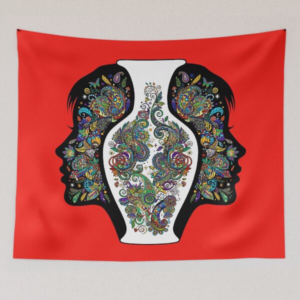 Item preview, Gemini Zodiac Optical Illusion Vase Art designed and sold by puzzell.