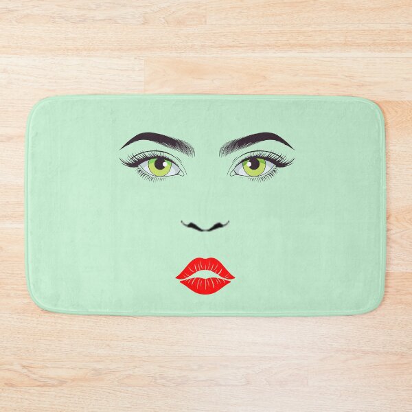 Item preview, Minimalist Pop Art Face – Green Eyes and Red Lips designed and sold by zaoroo shop.