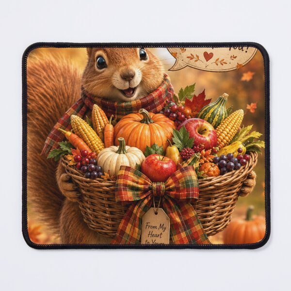 Item preview, A Little Harvest for You – Cute Autumn Squirrel with Pumpkin Harvest Basket designed and sold by CKADigital.