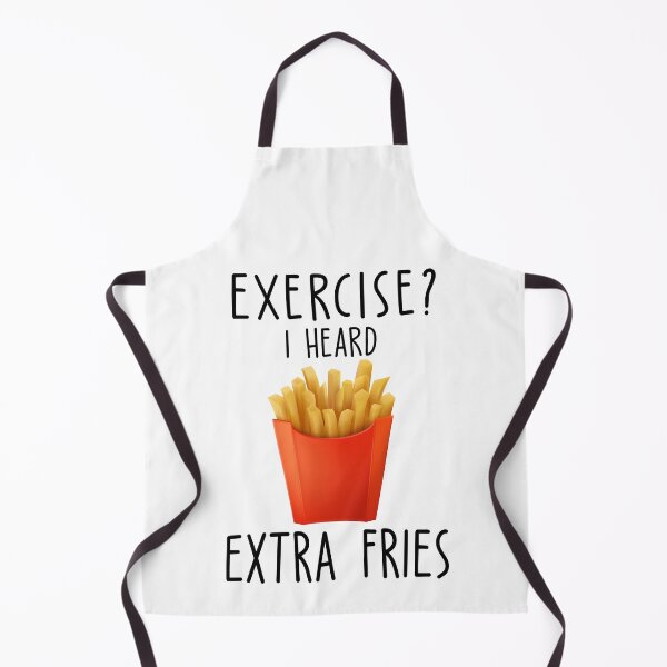 Item preview, Exercise I Heard Extra Fries Funny Gym Workout Food Pun designed and sold by teeperfect.