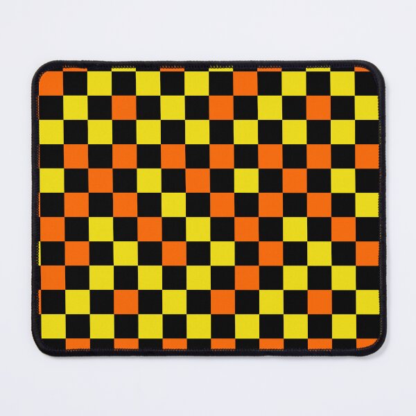Item preview, Orange Yellow and Black Checkered Design   designed and sold by PatternTitan.