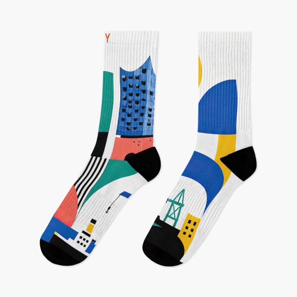 Item preview, Colorful geometric illustration of Hamburg, Germany featuring th designed and sold by ckybe.