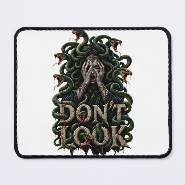 Item preview, Don't Look - Scary Medusa Greek Mythology Horror Art designed and sold by HorrorWorldWeb.