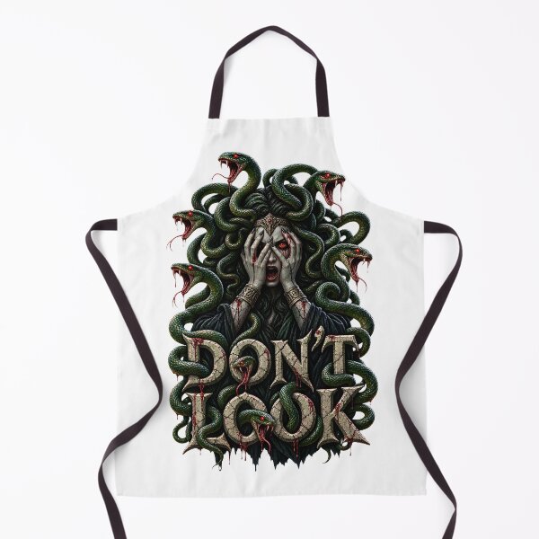 Item preview, Don't Look - Scary Medusa Greek Mythology Horror Art designed and sold by HorrorWorldWeb.
