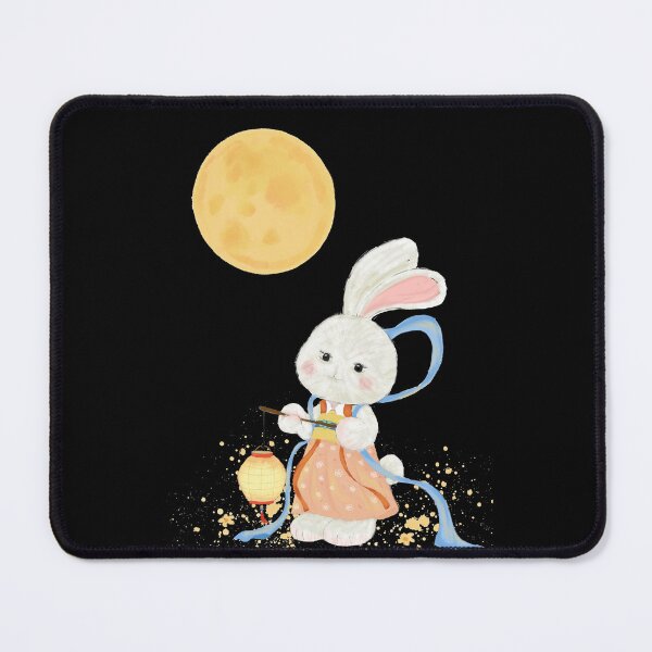 Item preview, Mid Autumn Moon Rabbit Cute Watercolor Hanfu Illustration for Festival Gift designed and sold by LafinaArt.