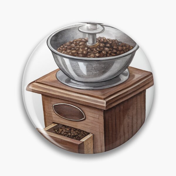 Item preview, Vintage Wooden Coffee Grinder Watercolor designed and sold by AlinaMel.