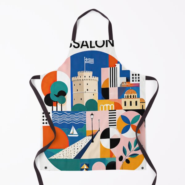 Item preview, Colorful geometric travel poster celebrating Thessaloniki, Greec designed and sold by ckybe.
