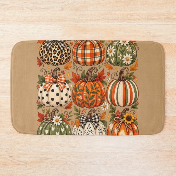 Item preview, Patterned Autumn Pumpkin Grid Vintage Cottagecore Fall Graphic designed and sold by PACS0011.