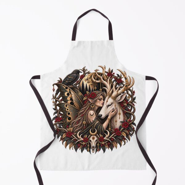 Item preview, Vesperhart: Goth Fairy with White Stag designed and sold by FaerieFusion.