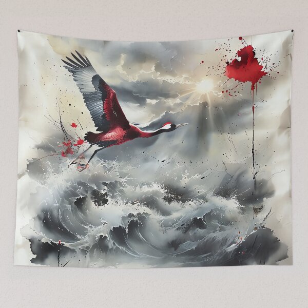 Item preview, Crane Over Stormy Seas designed and sold by ONYX Pixee.