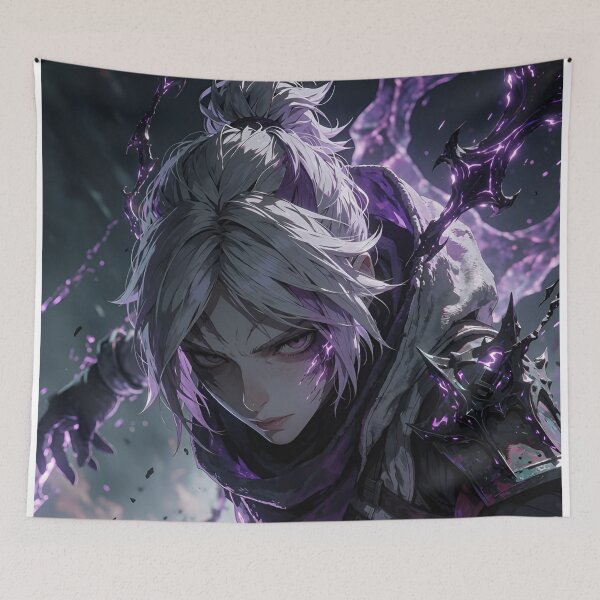 Item preview, Purple Shadow Warrior – Dark Fantasy Anime Style Warrior Art designed and sold by Dyan4.