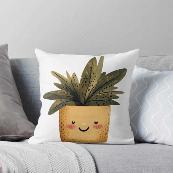 Item preview, Cute Smiling Houseplant – Kawaii Watercolor Potted Plant designed and sold by meghnad.