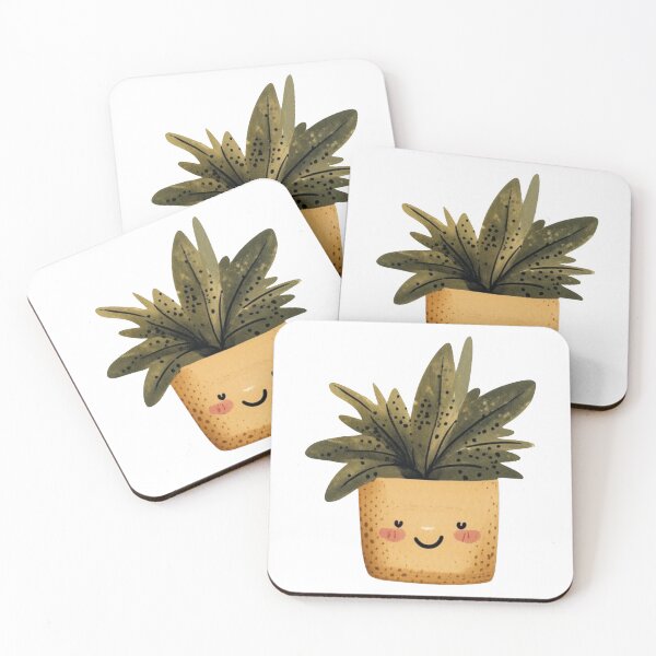 Item preview, Cute Smiling Houseplant – Kawaii Watercolor Potted Plant designed and sold by meghnad.
