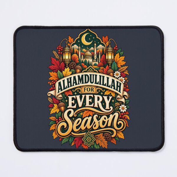 Item preview, Alhamdulillah For Every Season Islamic Autumn Mosque Lantern Typography Graphic designed and sold by PACS0011.