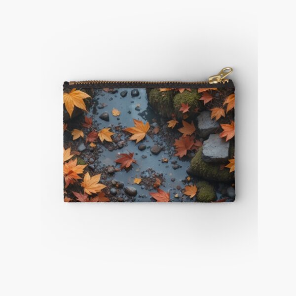 Item preview, Autumn Stream with Fallen Maple Leaves — Forest Creek Nature Photography designed and sold by LYAN-STORE.