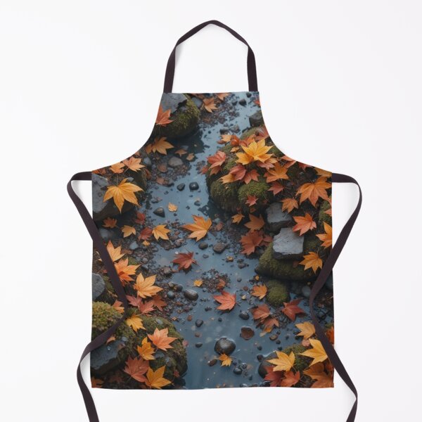 Item preview, Autumn Stream with Fallen Maple Leaves — Forest Creek Nature Photography designed and sold by LYAN-STORE.
