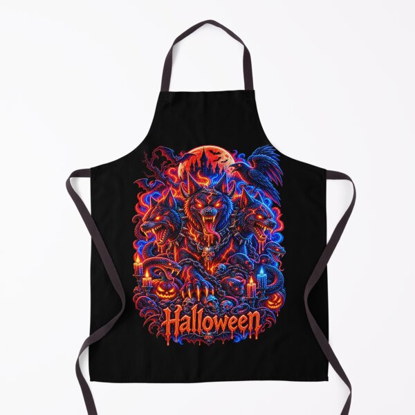 Item preview, Happy Halloween 2026 Three Headed Hellhound Neon Gothic Dark Fantasy designed and sold by QuiteOrbit.