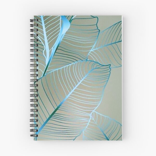 Item preview, Blue Banana Leaves Skeleton Line Art — Modern Cyan Botanical Vector designed and sold by LYAN-STORE.