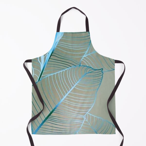 Item preview, Blue Banana Leaves Skeleton Line Art — Modern Cyan Botanical Vector designed and sold by LYAN-STORE.