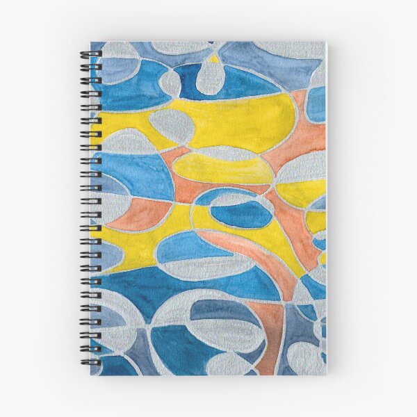 Item preview, Blue Grey and Mustard Organic Geometric Abstract contemporary art designed and sold by ArithraStudio.