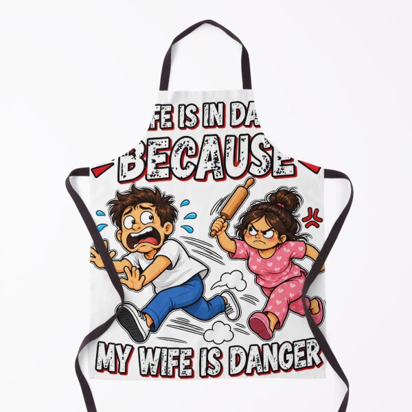 Item preview, My Life Is In Danger Because My Wife Is Danger Funny Husband T-Shirt designed and sold by CoreThread..