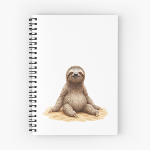 Item preview, Beach Sloth Sunbathing on Sandy Beach – Lazy Summer Relaxation Illustration designed and sold by Quiet Joy Studio.