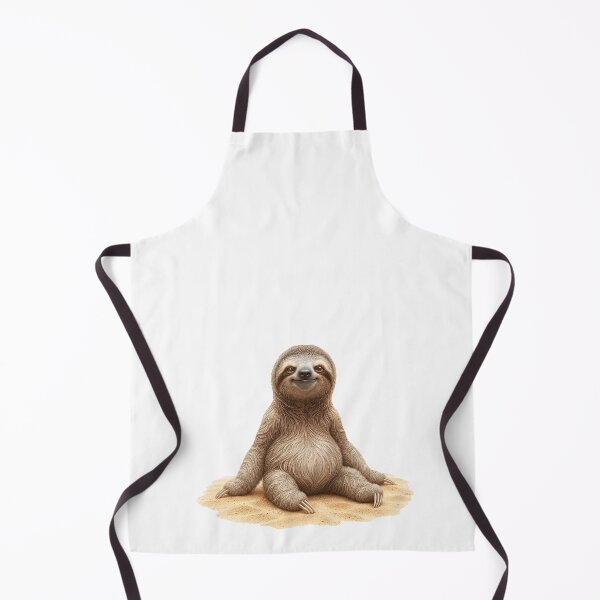 Item preview, Beach Sloth Sunbathing on Sandy Beach – Lazy Summer Relaxation Illustration designed and sold by Quiet Joy Studio.