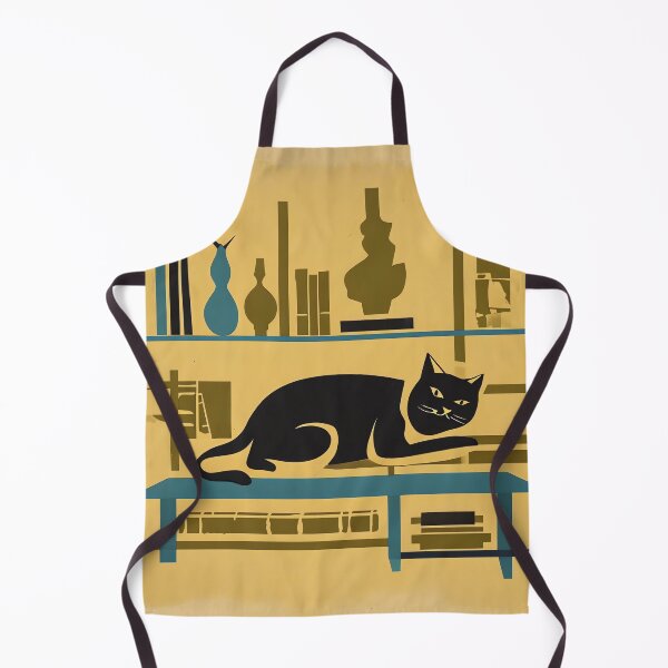 Aperçu de l'œuvre Chat et étagères style Mid-Century créée et vendue par ONYX Pixee.