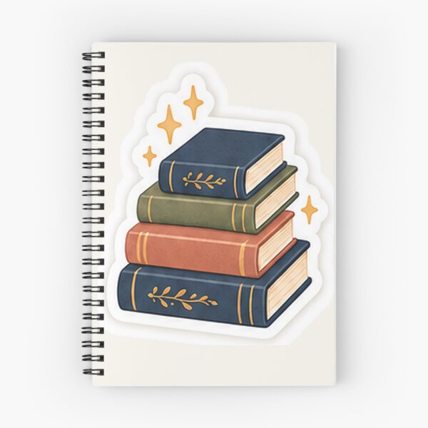 Item preview, Vintage Stacked Books – Cozy Literary Illustration designed and sold by NourtyMK.