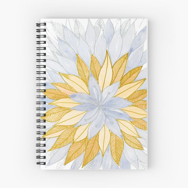 Item preview, Gold-Toned and Pale Blue Botanical Leaf Mandala designed and sold by ArithraStudio.