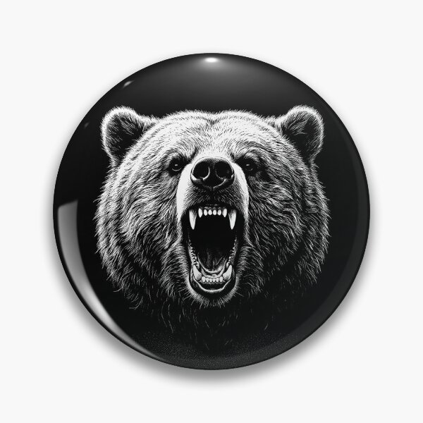 Item preview, Ursus Horribilis: Roaring Grizzly Bear Scratchboard Art Print designed and sold by FreiherrPK.